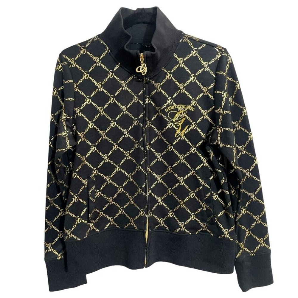 G-Unit 50 Cent Zip Up Black & Gold Jacket Girls 20 x 19